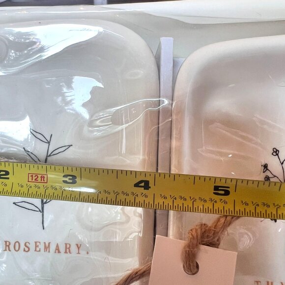 Rae Dunn Artisan Collection Ceramic Herb Dishes Rosemary Thyme Parsley Set Of 3 - Picture 8 of 11